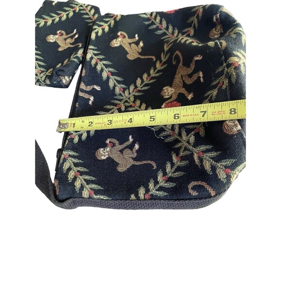 Doodle Bags Stuart FL Black Embroidered Monkey Tapestry Shoulder Bag & Pouch - Picture 13 of 16